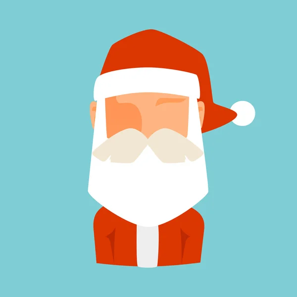 Babbo Natale icona piatta avatar vettoriale illustrazione — Vettoriale Stock