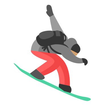 Poz kış açık arka plan üzerinde atlama snowboarder