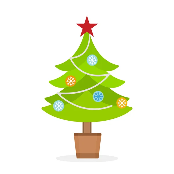 Weihnachtsbaum flache Symbole gesetzt — Stockvektor
