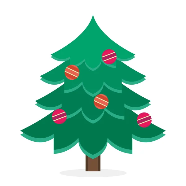 Árbol de Navidad iconos planos conjunto — Archivo Imágenes Vectoriales