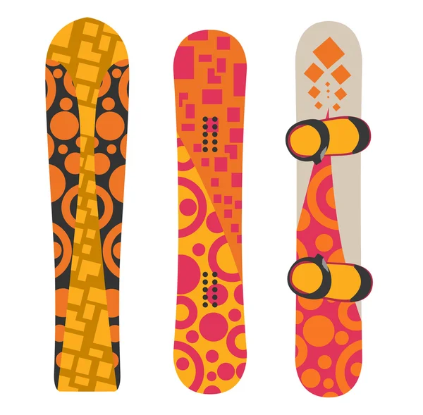 Snowboard sport boards elements — Stock Vector