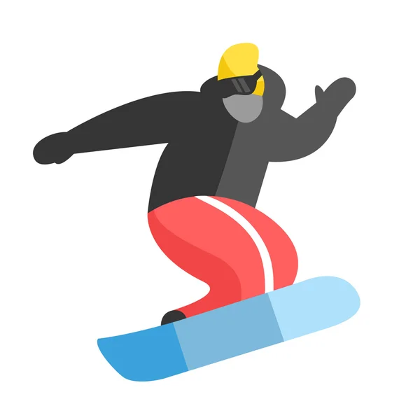 Snowboarder salto pose no inverno ao ar livre fundo — Vetor de Stock