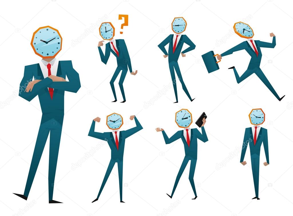 Businessman watch head vector illustration