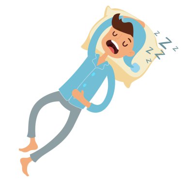 Sleeping man in bad vector illustration