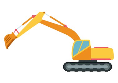 Building under construction excavator technics vector illustration