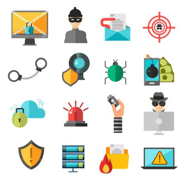 Computer internet safety vector icons