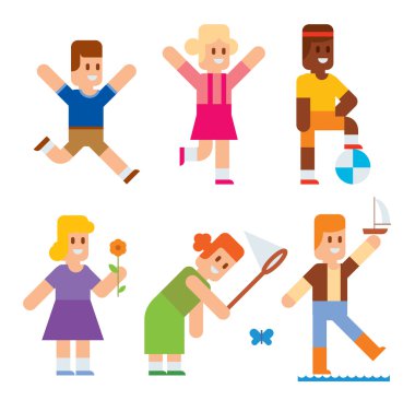 Spring Easter kids playing outdoor