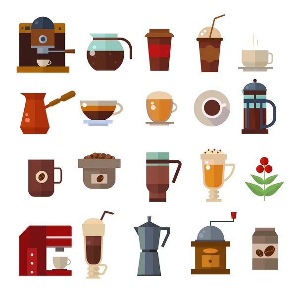 Coffee symbols set. cup vector icons — Stok Vektör