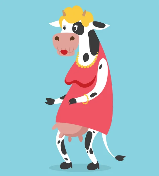 Vaca vieja mujer vector retrato ilustración sobre fondo — Archivo Imágenes Vectoriales