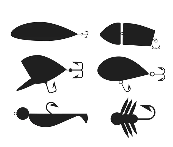 Pesca ganchos ícones vetor ilustração — Vetor de Stock