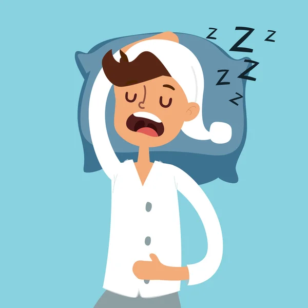 Sleeping man in bad vector illustration — Διανυσματικό Αρχείο