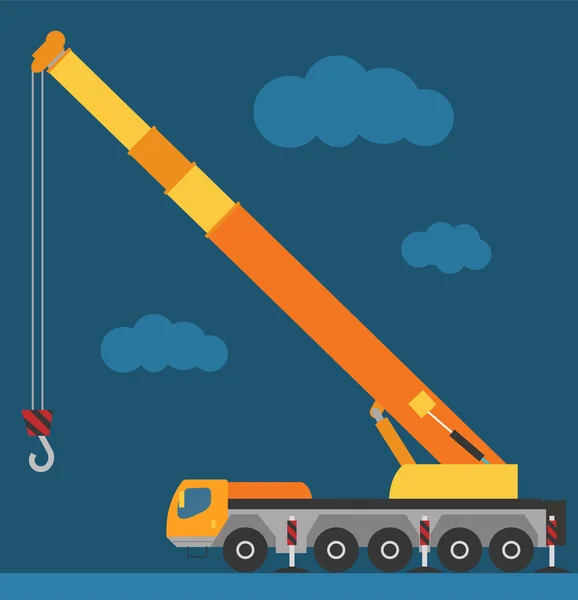 Building under construction crane machine technics vector illustration — ストックベクタ