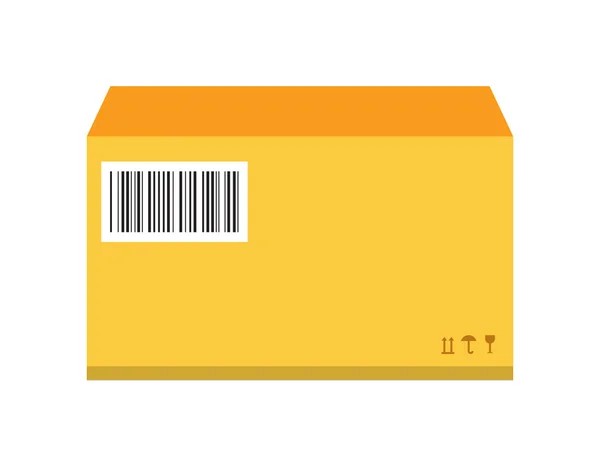 Move service yellow box pack vektor illustration — Stockvektor