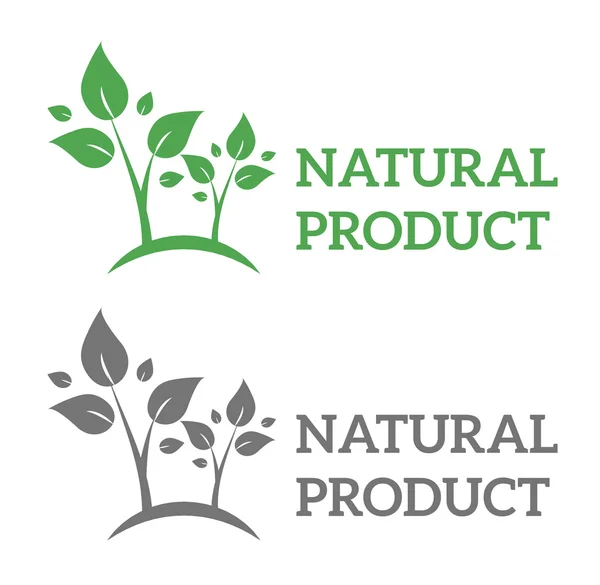 Natural eco organic product label badge vector icon — Διανυσματικό Αρχείο