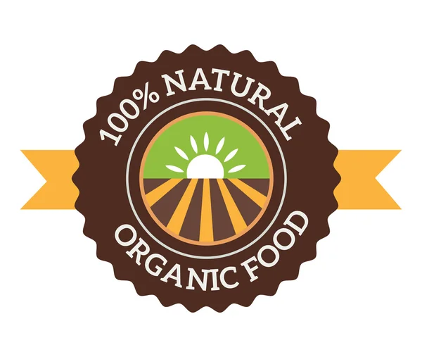 Natural eco organic product label badge vector icon — 스톡 벡터