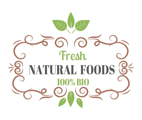 Natural eco organic product label badge vector icon — Stock Vector