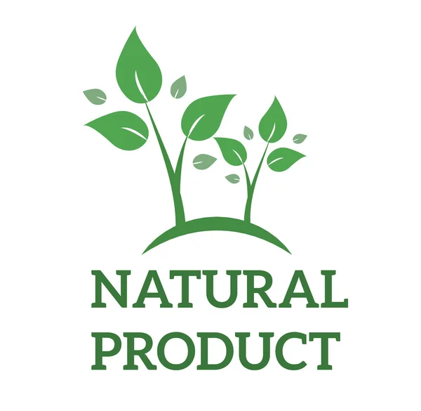 Natural eco organic product label badge vector icon — Stok Vektör