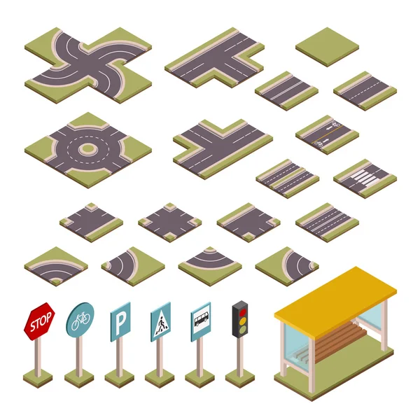 Éléments de conception vectoriels routiers — Image vectorielle