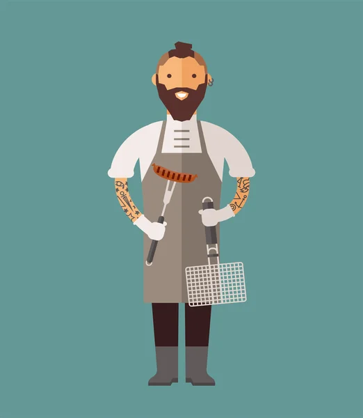 Vector cozinhar chef vetor ilustração —  Vetores de Stock