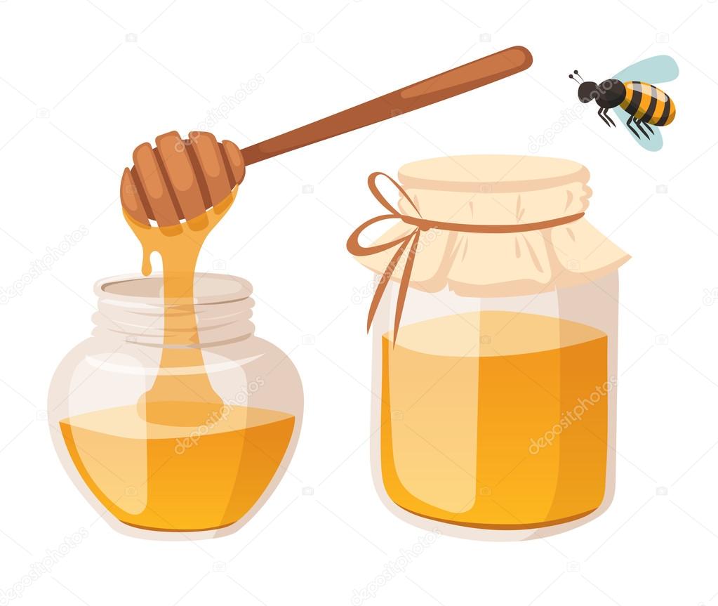 Honey bank vector illustrations