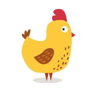 Sevimli çizgi tavuk vektör çizim