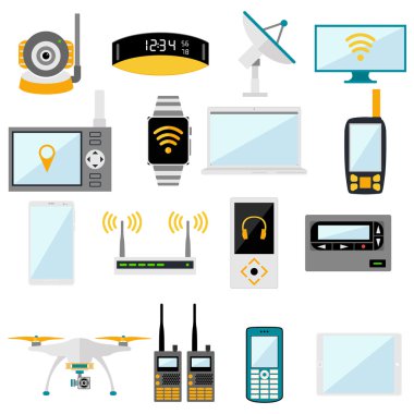 Wifi remote control electronic gadgets vector icons
