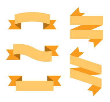 Düz vektör şerit etiketleri kümesi