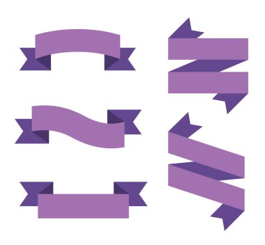 Düz vektör şerit etiketleri kümesi