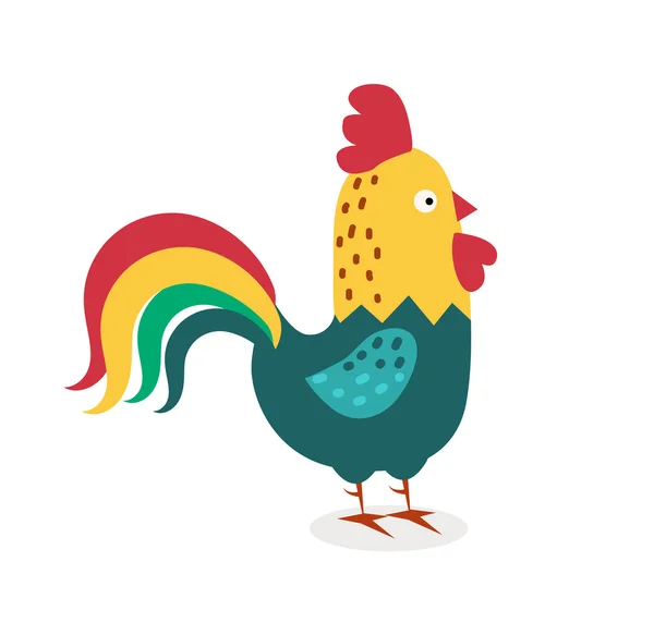 Lindo dibujo animado gallo vector ilustración — Archivo Imágenes Vectoriales