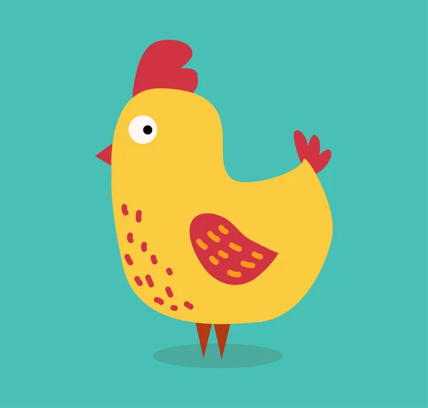 Lindo dibujo animado pollo vector ilustración — Vector de stock