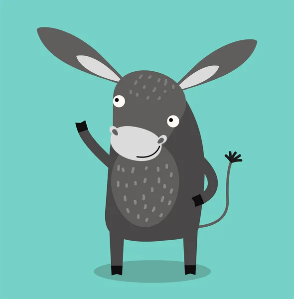 Lindo dibujo animado burro vector ilustración — Vector de stock