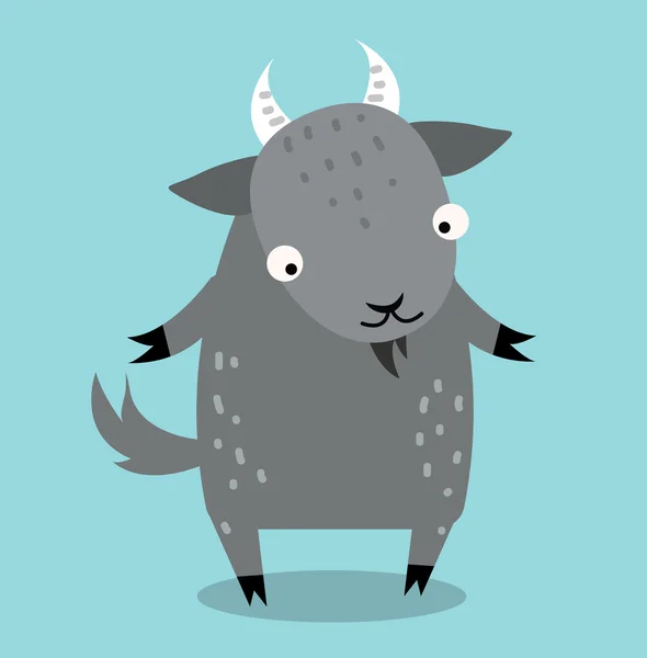 Cute cartoon goat vector illustration — Stock Vector