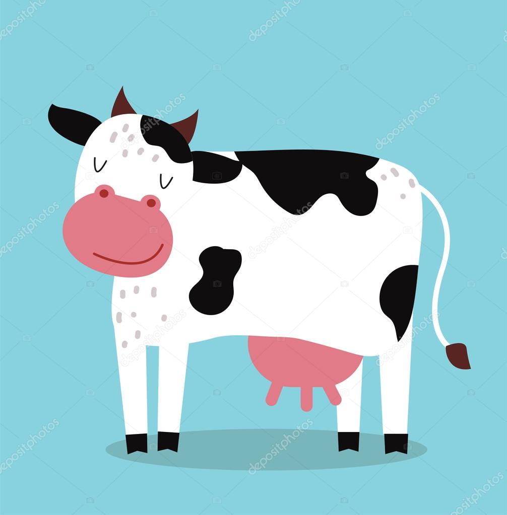 Cute cartoon cow vector illustration Stock Vector Image by ©adekvat  #93424038