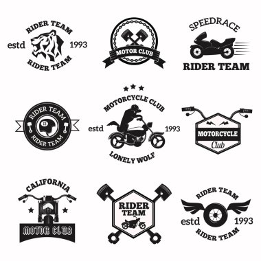 Bikers badges emblems vector icons