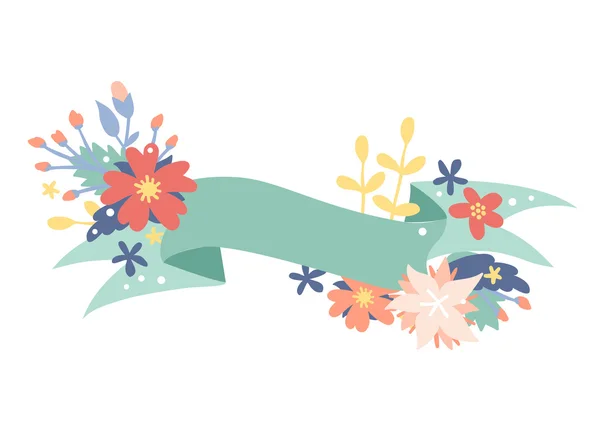 Ročníku Valentine den dekorace květiny — Stockový vektor