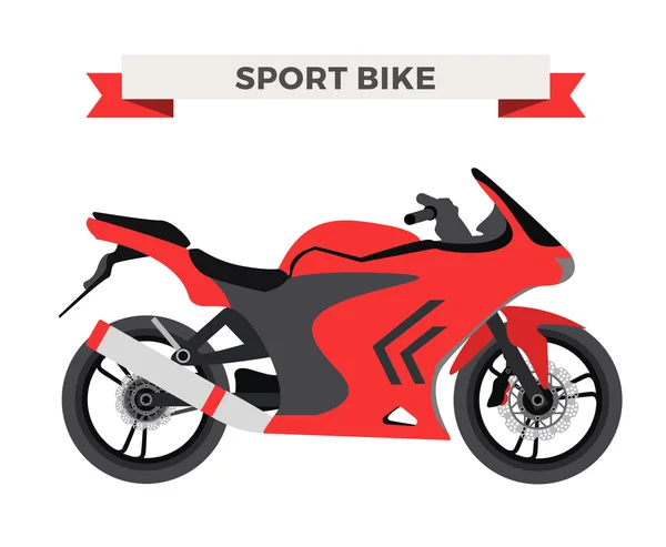 矢量摩托车插画。孤立在白色背景上的摩托车、 自行车 — 图库矢量图片