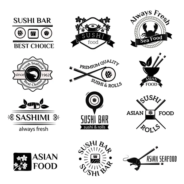 Conjunto de vectores de iconos de logotipo de Sushi — Vector de stock