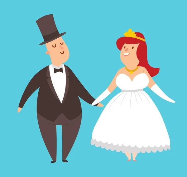 Mariage couples dessin animé style vectoriel illustration — Image vectorielle