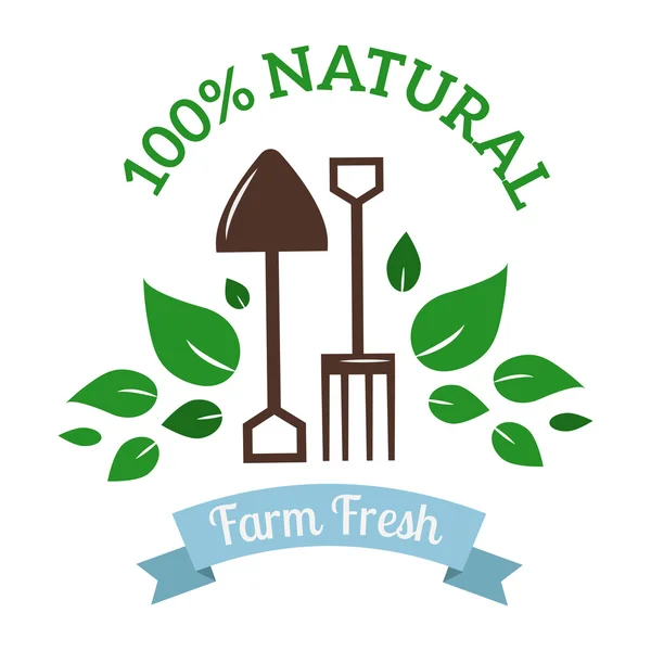 Natural eco organic product label badge vector icon — Stock Vector