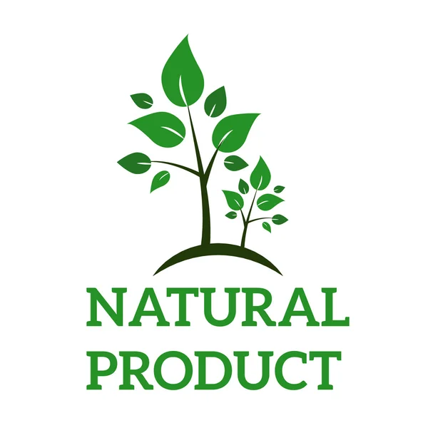 Natural eco organic product label badge vector icon — Διανυσματικό Αρχείο