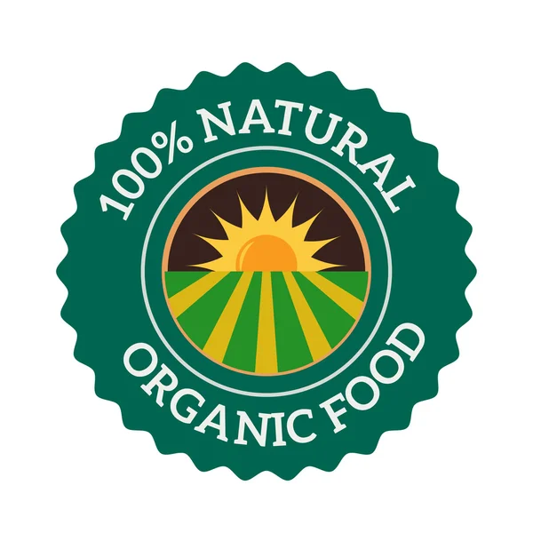 Natural eco organic product label badge vector icon — Stock Vector