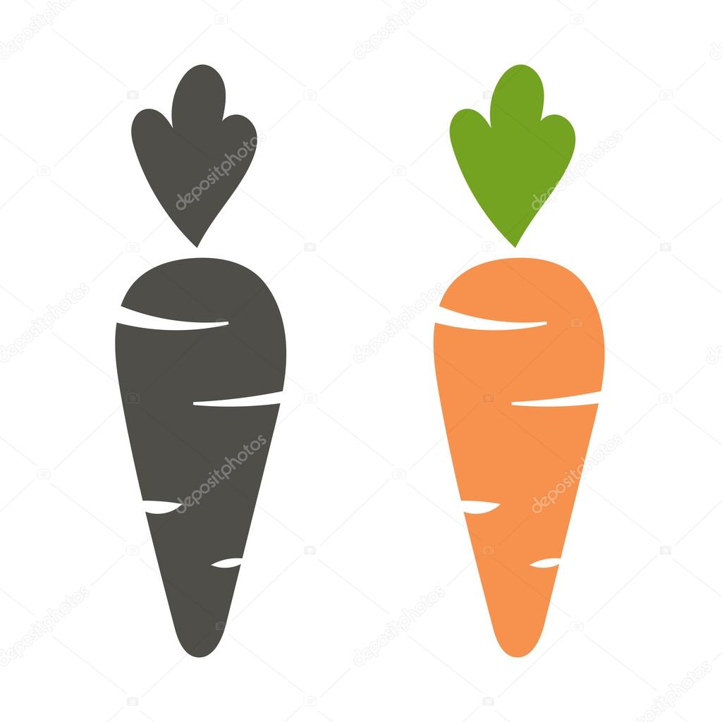 Carrot vector icon cartoon style isolated on white background