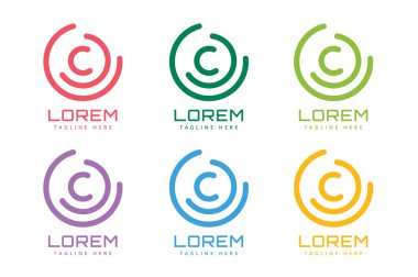 C harfi logo simgesi simgesi