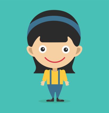 Cute little girl cute vector illustration