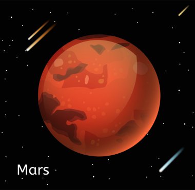Mars Gezegeni 3d vektör çizimi