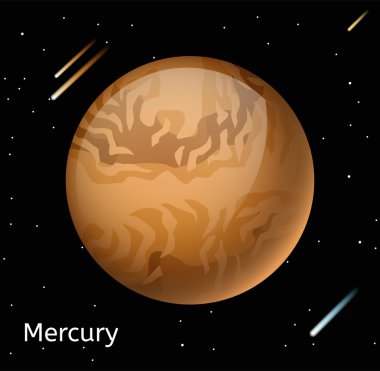 Mercury planet 3d vector illustration