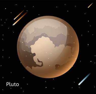Pluto planet 3d vector illustration
