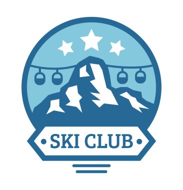 Ski resort logo emblems, labels badges vector elements