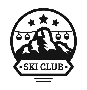 Ski resort logo emblems, labels badges vector elements