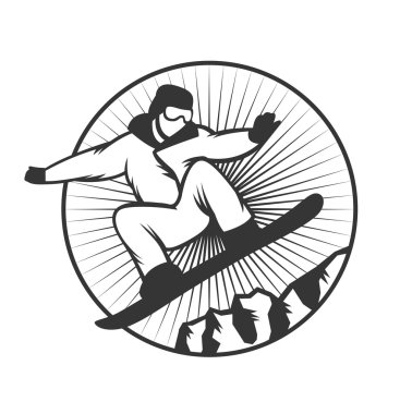 Ski resort logo emblems, labels badges vector elements